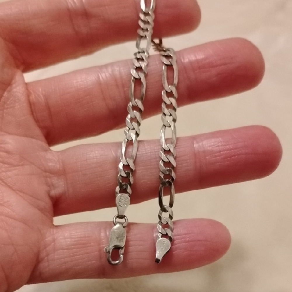 Italian Sterling Silver Chain Bracelet 8 Inches
